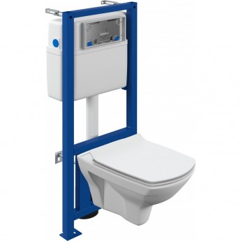 Комплект CERSANIT CARINA XL CO DPL EO SLIM инсталляция LINK PRO кнопка BLICK пластик хром матовый