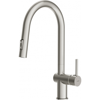 Смеситель CERSANIT для кухни BRASKO однорычажный с выдвижным изливом, никель